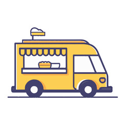 Logo of food truck vector style simple design