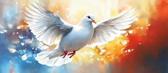 Fototapeta premium Artistic Depiction of a Dove Associated with Freedom and Prayers for Ukraine
