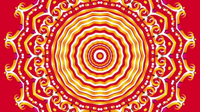 caleidoscope classic gradient circle flower art pattern of traditional tenun batik ethnic dayak ornament for animation ads	