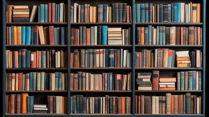 Full Bookshelf Of Vintage Books