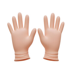 Fototapeta premium Realistic Medical Gloves with Latex Texture and Finger Contours