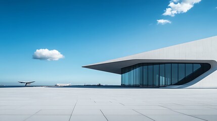 Modern Architecture by the Sea: A Minimalist Design Under a Clear Sky