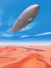 Zeppelin über einer Wüstenlandschaft © Michael Rosskothen