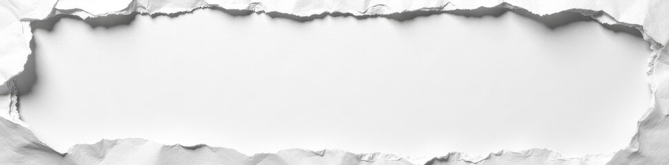 Torn white newspaper background, distressed edges, media, texture, backdrop