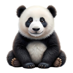 Adorable baby panda bear sitting cute happy animal wildlife nature zoo on transparent background