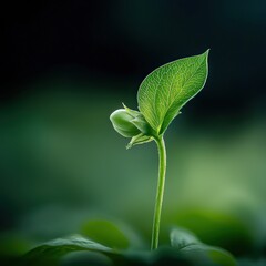 Fototapeta premium A Close-Up Look at Nature's Beauty: The Intricate Details of a Leaf and Its Stem