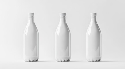 White plastic bottle with cap, white background, front view and side view, product photography, packaging design, high resolution. --ar 128:71 --v 6.1 Job ID: af78763d-aa21-462b-bbf2-a498f27c7c64