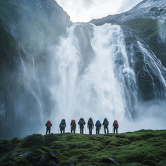 Adventurers Facing Nature's Power