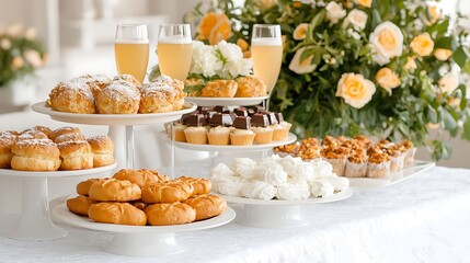 Easter day celebration with pastel tone easter eggs and treats sunny garden festive atmosphere