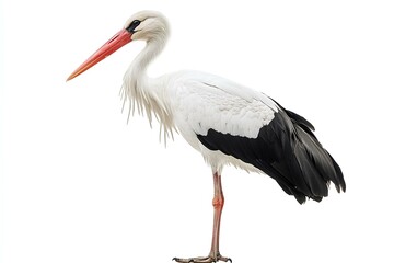 a stork isolated on white background 