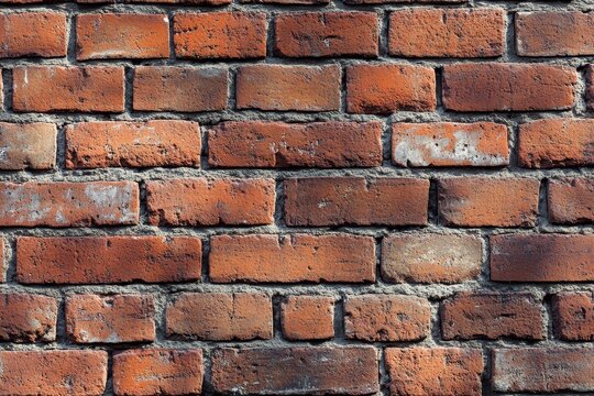 Rustic red brick wall texture, outdoor, sunlight, background, design - Powered by Adobe