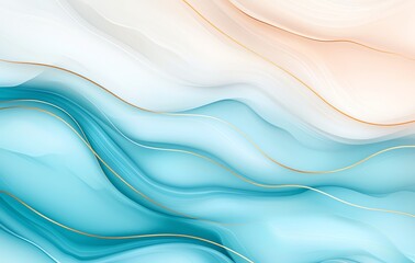A soothing abstract background featuring soft waves of light blue and peach hues, ideal for creative projects, presentations, and digital art.