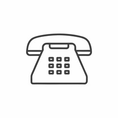 Classic telephone vector illustration showcasing a retro design in minimalist flat line art style for modern communication themes