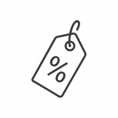 Stylish flat line vector illustration of a discount tag representing savings and promotions in a contemporary retail design