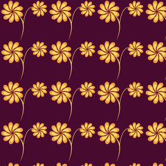 seamless pattern flowers with purple background