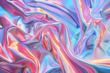 Fototapeta premium Image of Holographic iridescent effect silk material. Texture for background usage