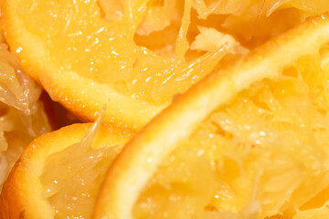 Squeezed Crushed Orange Skin on White Background