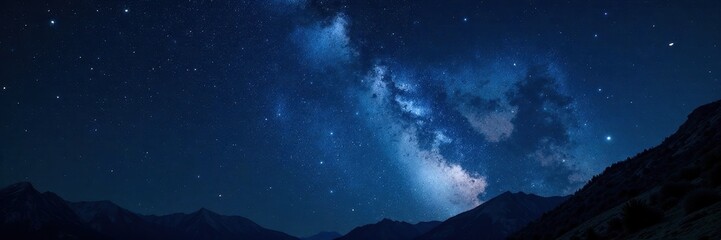 Fototapeta premium Stunning night sky, countless stars scattered across inky blackness , deep, universe, cosmic landscape