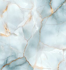 Fototapeta premium A stunning marble texture featuring a blend of soft blue hues and delicate golden veins, perfect for backgrounds and design projects that require elegance and sophistication.