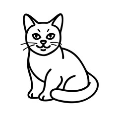 A modern, flat-design cat icon with sharp, clean lines, perfect for pet-related websites, apps, and branding.