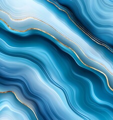 Abstract blue wave pattern with golden accents, perfect for backgrounds, wallpapers, and design projects. The fluid shapes create a sense of calm and elegance for any creative use.