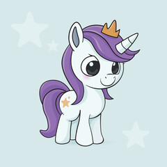 Cartoon cute little pony vector illustration