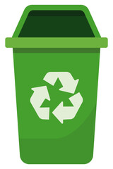 Recycle bin green container icon vector isolated on white background.