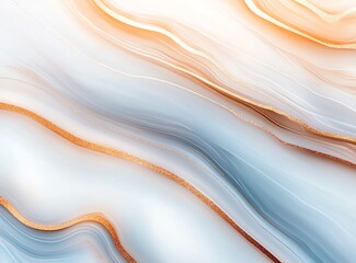 Obraz premium An abstract design featuring smooth, flowing lines in soft shades of blue and orange. Perfect for backgrounds, wallpapers, or any creative project requiring a modern aesthetic.