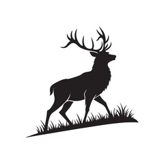 midnight stag silhouette vector clip art design