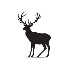 midnight stag silhouette vector clip art design