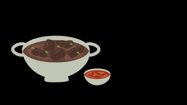 rawon indonesian traditional food animation