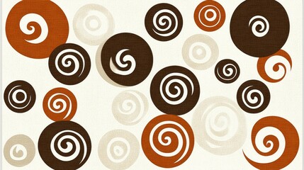 Fototapeta premium Abstract Swirl Pattern Design in Brown Beige and Orange