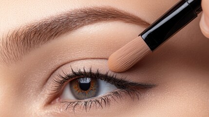  beauty specialist applying eyebrow tint with a fine brush