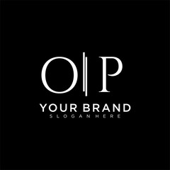 OP letter monogram logo with bussines style dsign