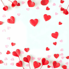 Valentine's day background card invitation, wallpaper or graphic resource to use on February. hearts and flowers, roses, mainly red color