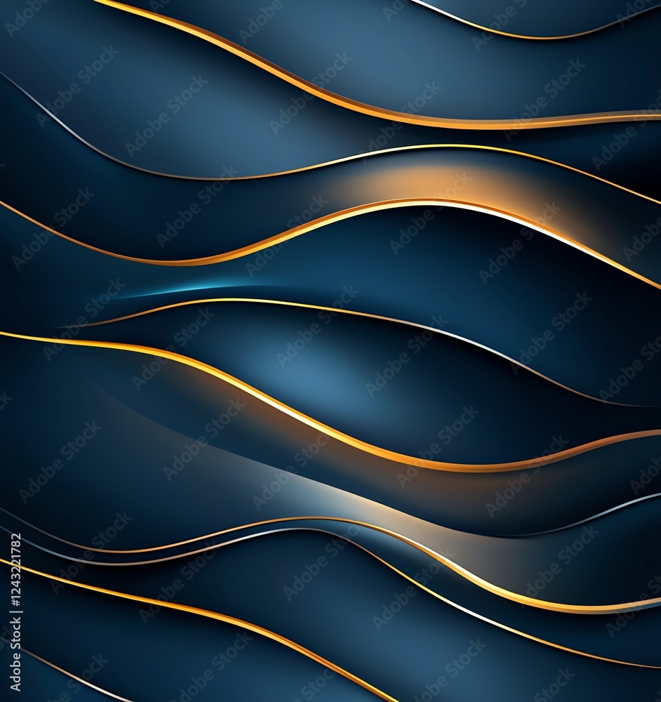 Poster abstract marble background features flowing lines in a blend of dark and golden hues, creating a dyn