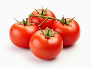 Four Ripe Red Tomatoes on the Vine