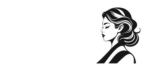 Elegant Woman Silhouette with Flowing Hair – Beauty and Fashion Vector