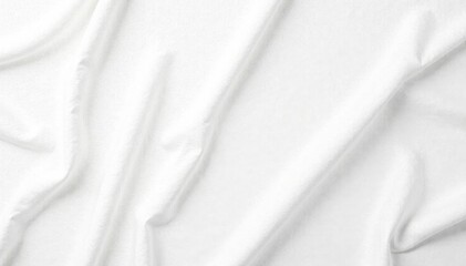 Obraz premium Wrinkled white fabric, seamless texture Vintage linen backdrop , vintage, crumpled