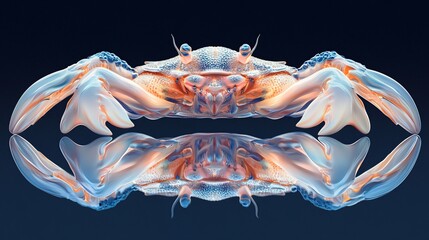A vector illustration of a paradoxical deep-time crustacean shell texture with mirrored surface reflections.