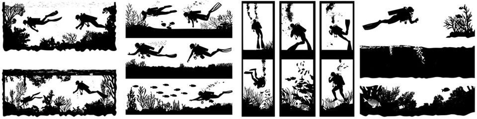 Discovering underwater life during a daytime scuba diving adventure in a coral reef ecosystem © Andrei