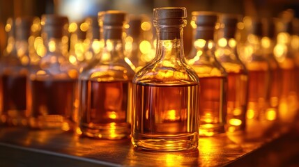 Golden Hour Distillery: Amber Liquid Reflections