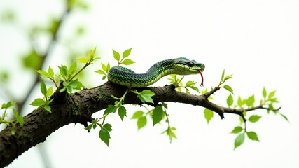 Fototapeta premium Morphing Branch Snake - Nature's Transformation