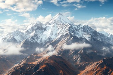 Obraz premium Breathtaking Snow-Capped Mountain Range