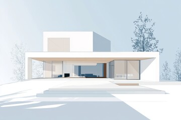 Elegant Minimalist Architecture Illustration