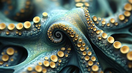 Obraz premium A vector illustration of a dimension-warping cephalopod skin texture with continuously morphing patterns.