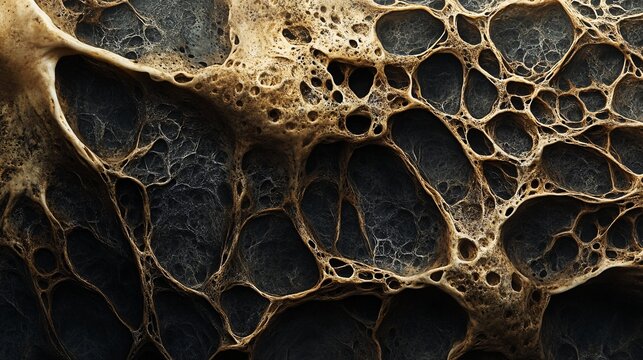 A vector illustration of a prehistoric fungal beast skin texture with pulsating mycelium-like network growths.
