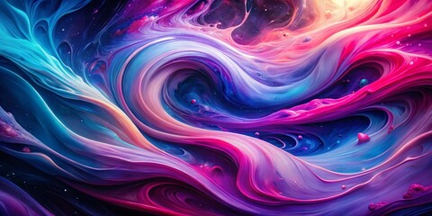 Fototapeta premium Abstract Pink Purple Blue Swirling Fluid Long Exposure Design - Stock Photo