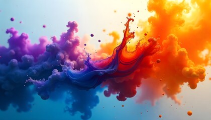 Vibrant Abstract Ink Explosion in Water - Colorful Fluid Art