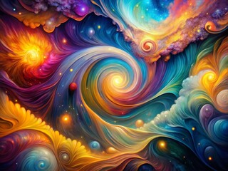 Abstract Textured Background: Surreal Photography, Multicolored Swirls & Organic Shapes